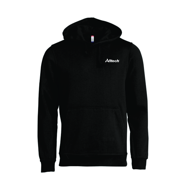 Sort hettegenser med Alltech-logo